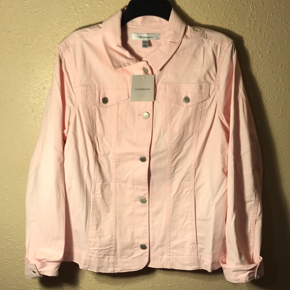 Pink denim jacket